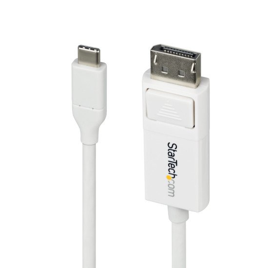 StarTech.com Câble USB-C vers DisplayPort 1.2 de 2m 4K 60Hz, Câble Adaptateur Bidirectionnel DP vers USB-C / USB-C vers DP Réversible, Compatible Thunderbolt, Blanc StarTech.com Câble USB-C vers DisplayPort 1.2 de 2m 4K 60Hz, Câble Adaptateur Bidirectionnel DP vers USB-C / USB-C vers DP Réversible, Compatible Thunderbolt, Blanc