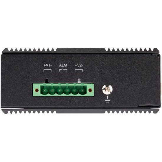 StarTech.com Switch Gigabit Ethernet Industriel 6 Ports - 4 x PoE RJ45 + 2 Slots SFP 30W PoE+ 12-48VDC 10/100/1000 - Switch LAN Power Over Ethernet Robuste -40C à 75C - Montage DIN