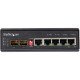 StarTech.com Switch Gigabit Ethernet Industriel 6 Ports - 4 x PoE RJ45 + 2 Slots SFP 30W PoE+ 12-48VDC 10/100/1000 - Switch LAN Power Over Ethernet Robuste -40C à 75C - Montage DIN