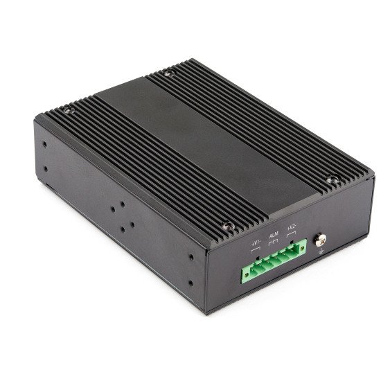 StarTech.com Switch Gigabit Ethernet Industriel 6 Ports - 4 x PoE RJ45 + 2 Slots SFP 30W PoE+ 12-48VDC 10/100/1000 - Switch LAN Power Over Ethernet Robuste -40C à 75C - Montage DIN