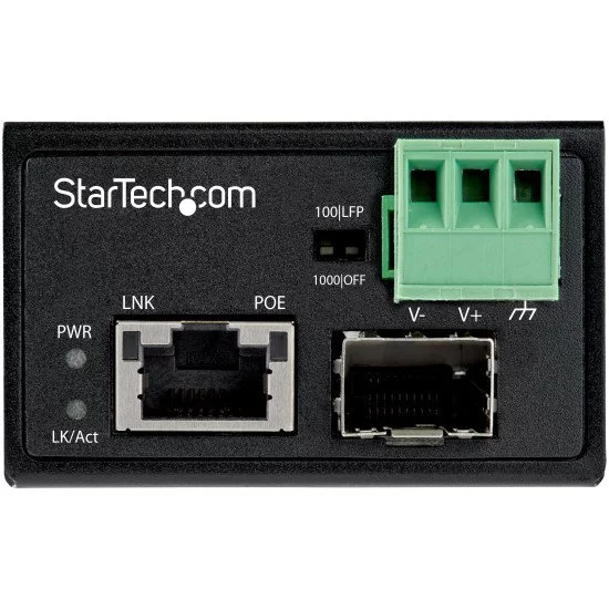 StarTech.com Convertisseur Fibre RJ45 PoE+ Industriel 30W - SFP vers RJ45 - Gigabit Fibre Optique Mono Mode/Multi Mode vers Cuivre - Mini Boîtier IP-30 Durable / -40 à +75°C StarTech.com Convertisseur Fibre RJ45 PoE+ Industriel 30W - SFP vers RJ45 - Gigabit Fibre Optique Mono Mode/Multi Mode vers Cuivre - Mini Boîtier IP-30 Durable / -40 à +75°C
