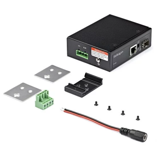 Convertisseur industriel RJ45 Gigabit Ethernet / Fibre optique Multimode LC