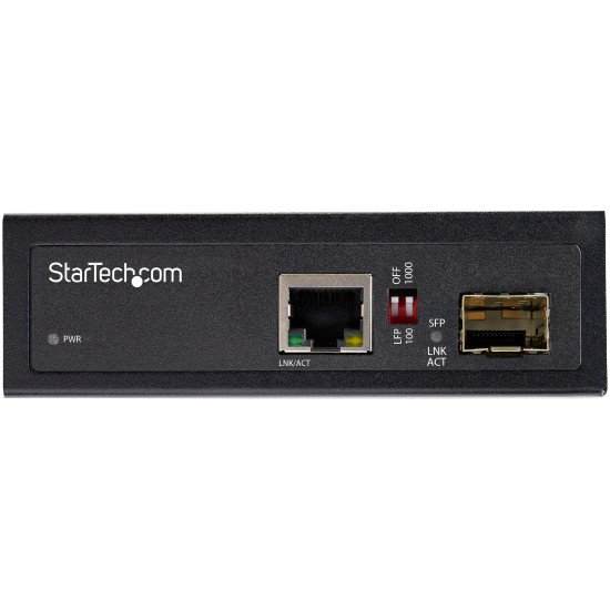 StarTech.com Convertisseur Fibre RJ45 Industriel - 1Gbps SFP vers Réseau Ethernet/Cat6 - Gigabit Fibre Optique Mono Mode/Multi Mode vers Cuivre - 12-56V CC - IP-30/ -40 à +75°C