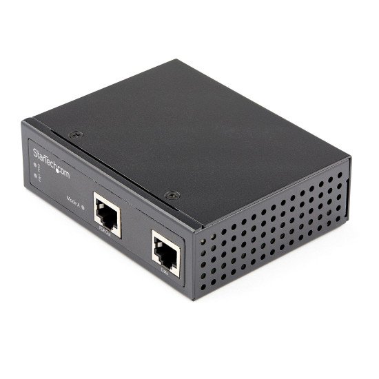 StarTech.com Injecteur PoE Gigabit Industriel 30W - 802.3at PoE+ Midspan 48V-56V CC DIN Rail - Injecteur Power Over Ethernet / -40 à +75°C - Caméras/Capteurs/Points d'Accès Wifi