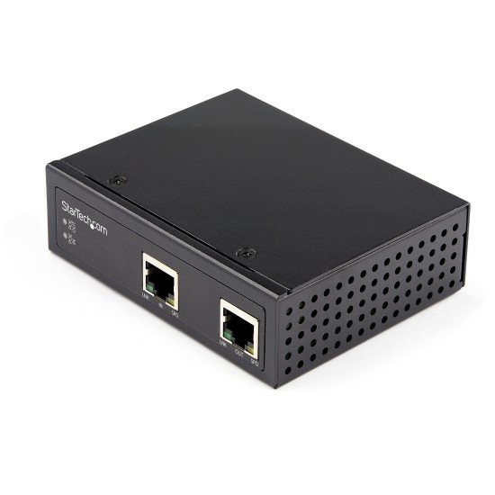 StarTech.com Répéteur PoE Gigabit Industriel 1 Port - 60W 802.3bt PoE /PoE+/ PoE++ - 100m - Amplificateur Réseau Power Over Ethernet - Boîtier IP-30 Durable / -40°C à +75°C