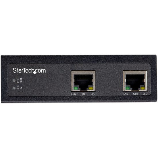 StarTech.com Répéteur PoE Gigabit Industriel 1 Port - 60W 802.3bt PoE /PoE+/ PoE++ - 100m - Amplificateur Réseau Power Over Ethernet - Boîtier IP-30 Durable / -40°C à +75°C