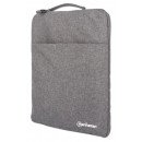 Manhattan Housse Seattle pour ordinateur portable 15,6", grise, rembourrée, intérieur ultra doux, compartiment principal à double zip, poche avant zippée, boucle de transport, résistante à l'eau, garantie 3 ans
