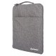 Manhattan Housse Seattle pour ordinateur portable 15,6", grise, rembourrée, intérieur ultra doux, compartiment principal à double zip, poche avant zippée, boucle de transport, résistante à l'eau, garantie 3 ans