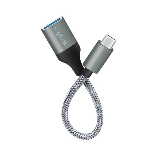 LogiLink CU0106 câble USB 0,15 m USB 3.2 Gen 1 (3.1 Gen 1) USB C USB A Gris