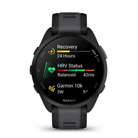 Garmin Forerunner 165 3,05 cm (1.2") AMOLED 43 mm Numérique 390 x 390 pixels Écran tactile Noir GPS (satellite)
