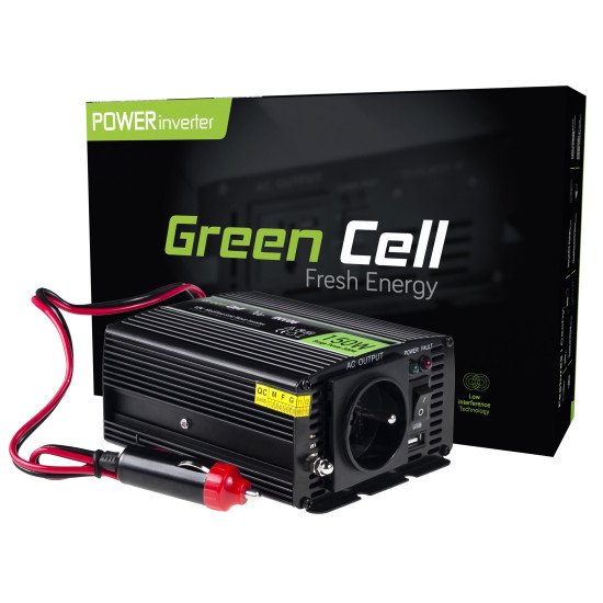 Green Cell INV06 adaptateur de puissance & onduleur Auto 150 W Noir