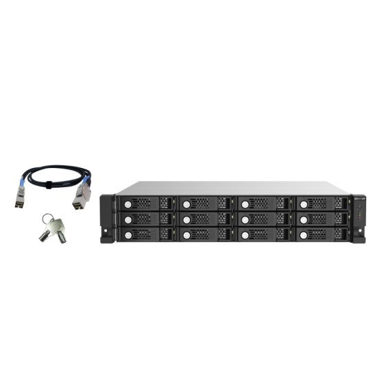 QNAP TL-R1220Sep-RP Boîtier disque dur/SSD Noir, Gris 2.5/3.5"