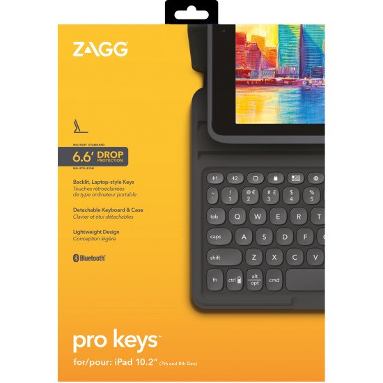 ZAGG Pro Keys Noir, Gris Bluetooth Anglais britannique