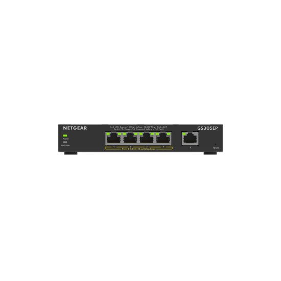 Netgear GS305EP Géré L2/L3 Gigabit Ethernet (10/100/1000) Noir Connexion Ethernet, supportant l'alimentation via ce port (PoE)