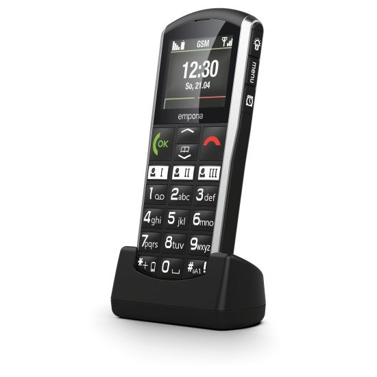 Emporia SiMPLiCiTY 5,08 cm (2") 90 g Noir, Argent Téléphone pour seniors