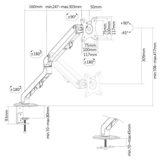 Newstar Support de bureau pour écran plat