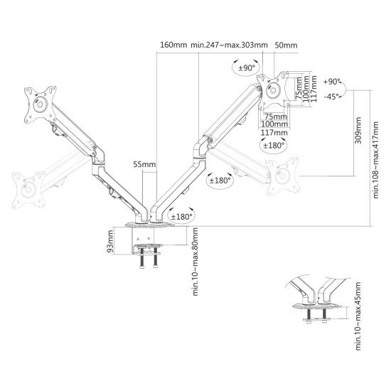 Newstar Support de bureau pour écran plat