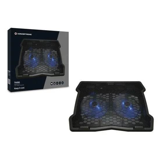 Conceptronic THANA06B système de refroidissement pour ordinateurs portables 39,6 cm (15.6") Noir Conceptronic THANA06B système de refroidissement pour ordinateurs portables 39,6 cm (15.6") Noir