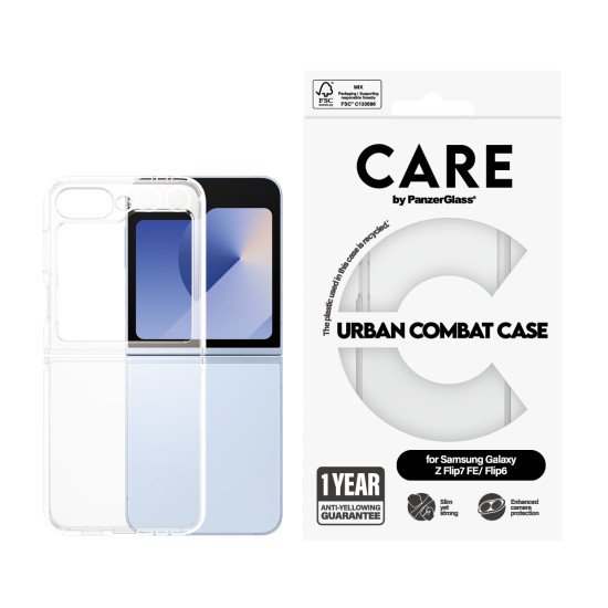 PanzerGlass CARE by ® Flagship Case Urban Combat w. Clear Frame Samsung Galaxy Z Flip7 FE | Flip6 coque de protection pour téléphones portables Housse Transparent PanzerGlass CARE by ® Flagship Case Urban Combat w. Clear Frame Samsung Galaxy Z Flip7 FE | Flip6 coque de protection pour téléphones portables Housse Transparent