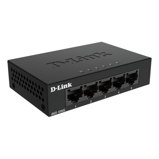 D-Link DGS-105GL/E commutateur réseau Non-géré Gigabit Ethernet (10/100/1000) Noir