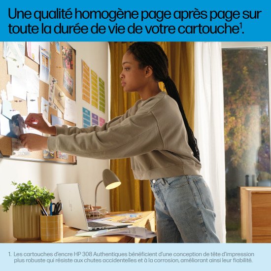HP 308 Cartouche d'encre authentique Noir