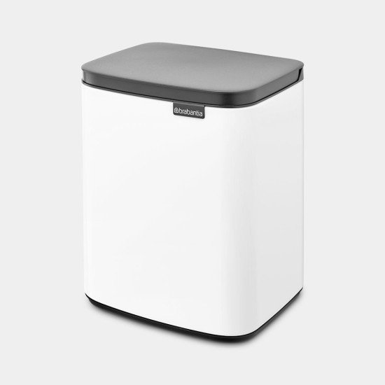 Brabantia Bo Waste Bin 7 L Rectangulaire Acier Noir, Blanc Brabantia Bo Waste Bin 7 L Rectangulaire Acier Noir, Blanc