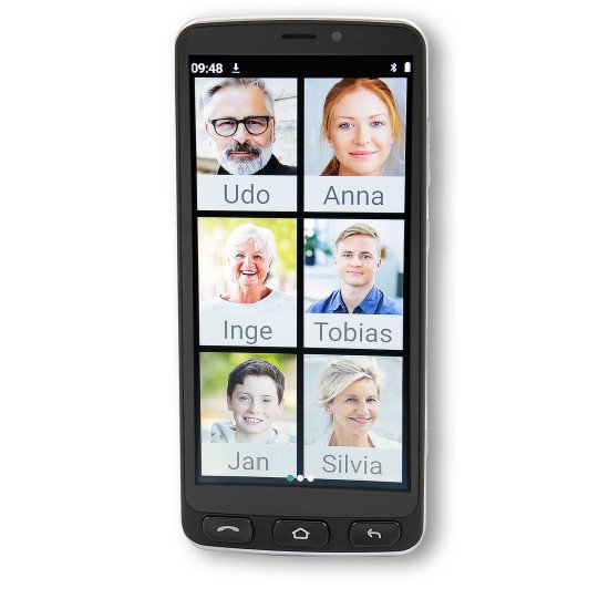 Olympia Neo schwarz 14 cm (5.5") Double SIM Android 10.0 4G USB Type-C 2 Go 16 Go 2400 mAh Noir, Argent