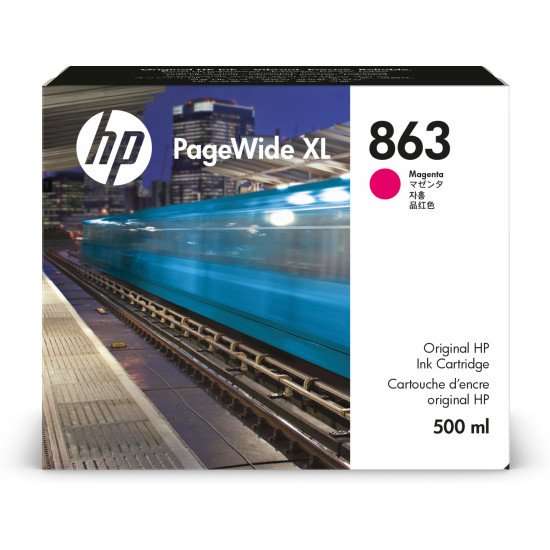 HP Cartouche d'encre PageWide XL 863, magenta, 500 ml
