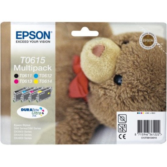 Epson T0615 Pack de 4 cartouches Noir, Cyan, Magenta, jaune Epson T0615 Pack de 4 cartouches Noir, Cyan, Magenta, jaune