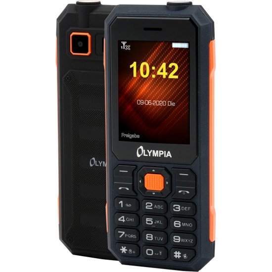 Olympia Active Outdoor 6,1 cm (2.4") 112 g Noir, Orange Téléphone d'entrée de gamme