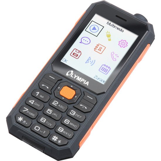 Olympia Active Outdoor 6,1 cm (2.4") 112 g Noir, Orange Téléphone d'entrée de gamme