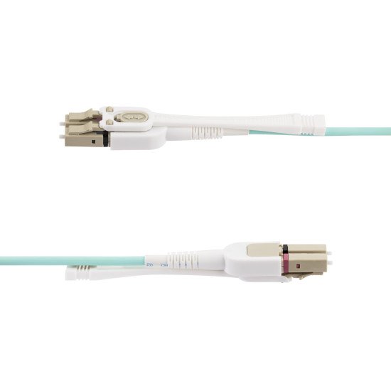 StarTech.com Câble Fibre Optique Multimode LC à LC (UPC) OM4 de 5m avec Languettes Push-Pull, 50/125µm, Réseaux 100G, Insensible à la Courbure, Faible Perte d'Insertion, Cordon de Raccordement Fibre LSZH