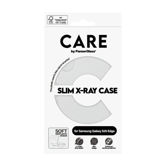 PanzerGlass CARE by ® Fashionable Case Transparent X-Ray Soft Basic Samsung S25 Edge coque de protection pour téléphones portables Housse PanzerGlass CARE by ® Fashionable Case Transparent X-Ray Soft Basic Samsung S25 Edge coque de protection pour téléphones portables Housse