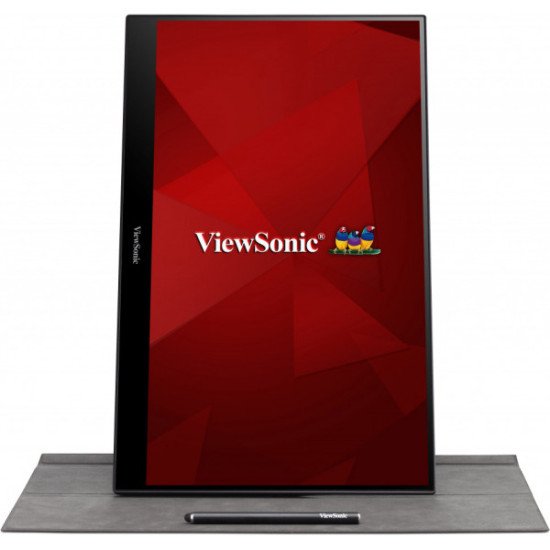 Viewsonic TD1655 moniteur à écran tactile 39,6 cm (15.6") 1920 x 1080 pixels Plusieurs pressions Multi-utilisateur Noir, Argent