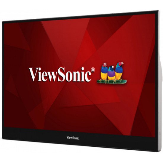 Viewsonic TD1655 moniteur à écran tactile 39,6 cm (15.6") 1920 x 1080 pixels Plusieurs pressions Multi-utilisateur Noir, Argent