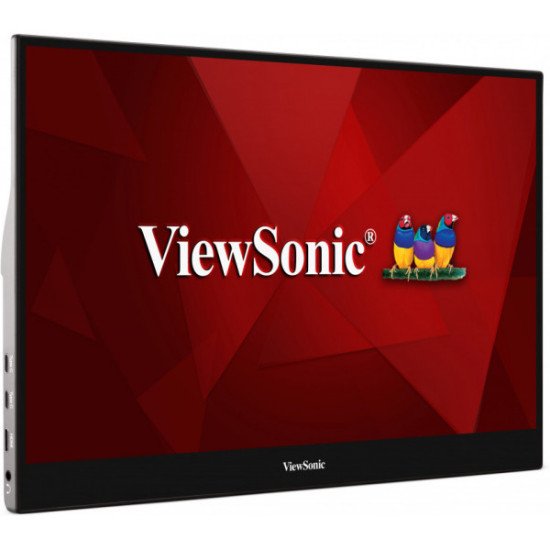 Viewsonic TD1655 moniteur à écran tactile 39,6 cm (15.6") 1920 x 1080 pixels Plusieurs pressions Multi-utilisateur Noir, Argent