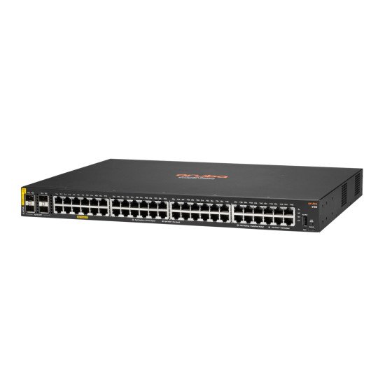 HPE Aruba 6100 48G Class4 PoE 4SFP+ 370W Géré L3 Gigabit Ethernet (10/100/1000) Connexion Ethernet POE 1U Noir