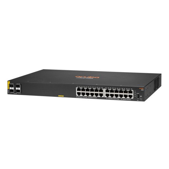 HPE Aruba 6100 24G Class4 PoE 4SFP+ 370W Géré L3 Gigabit Ethernet 1U Noir