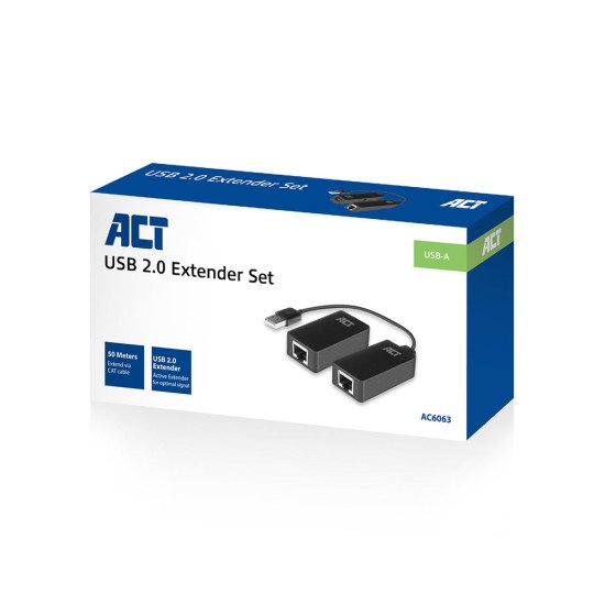 ACT AC6063 changeur de genre de câble USB A RJ-45 Noir