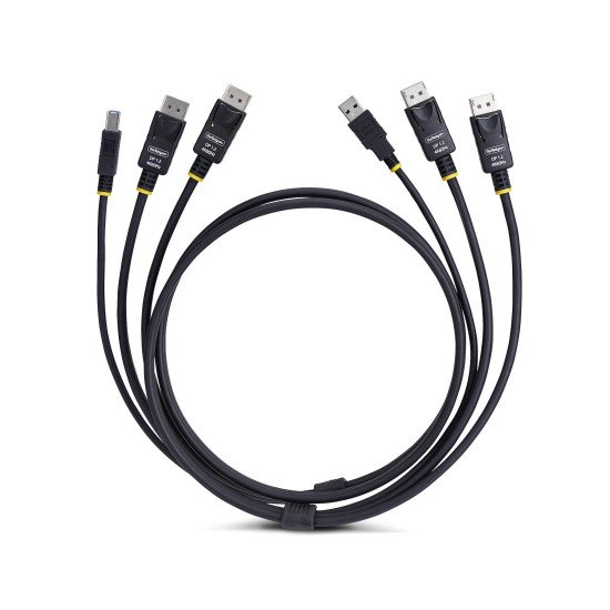 StarTech.com Câble KVM Double DisplayPort de 1,8m et USB 5Gbps, 4K 60Hz, Câble Combo DP 1.2 et USB pour Commutateurs/Switchs KVM à Deux Moniteurs StarTech.com Câble KVM Double DisplayPort de 1,8m et USB 5Gbps, 4K 60Hz, Câble Combo DP 1.2 et USB pour Commutateurs/Switchs KVM à Deux Moniteurs