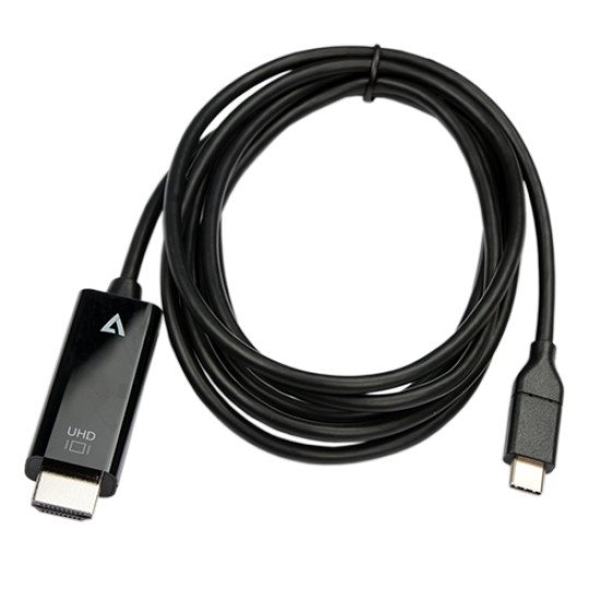 V7 V7UCHDMI-2M câble vidéo et adaptateur USB Type-C HDMI Noir
