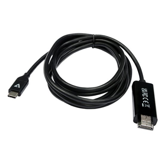 V7 V7UCHDMI-2M câble vidéo et adaptateur USB Type-C HDMI Noir