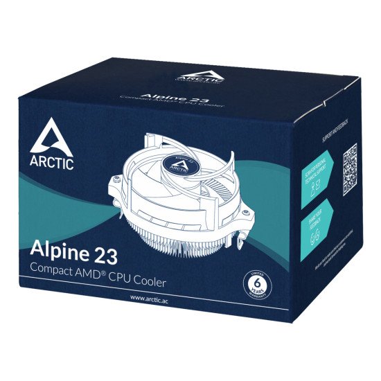 ARCTIC Alpine 23 - Compact AMD CPU-Cooler Processeur Kit de refroidissement 9 cm Aluminium, Noir 1 pièce(s)