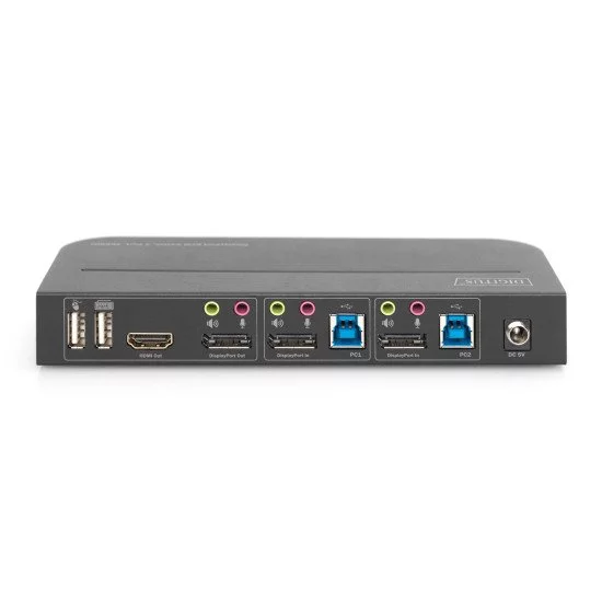 Digitus Commutateur KVM, 2 ports, 4K 60 Hz, 2 x entrées DP, 1 x sortie DP/HDMI Digitus Commutateur KVM, 2 ports, 4K 60 Hz, 2 x entrées DP, 1 x sortie DP/HDMI