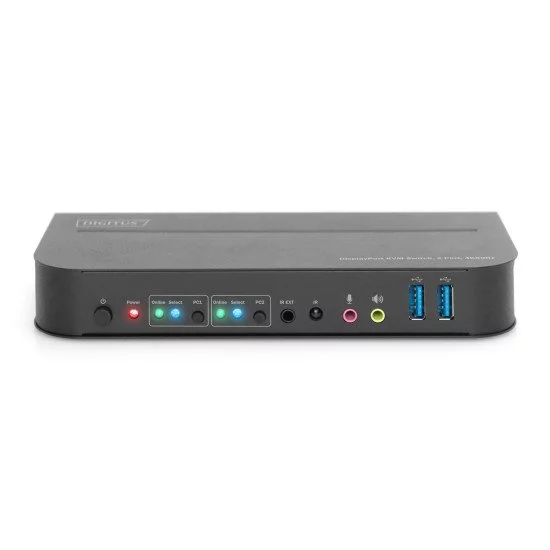 Digitus Commutateur KVM, 2 ports, 4K 60 Hz, 2 x entrées DP, 1 x sortie DP/HDMI Digitus Commutateur KVM, 2 ports, 4K 60 Hz, 2 x entrées DP, 1 x sortie DP/HDMI