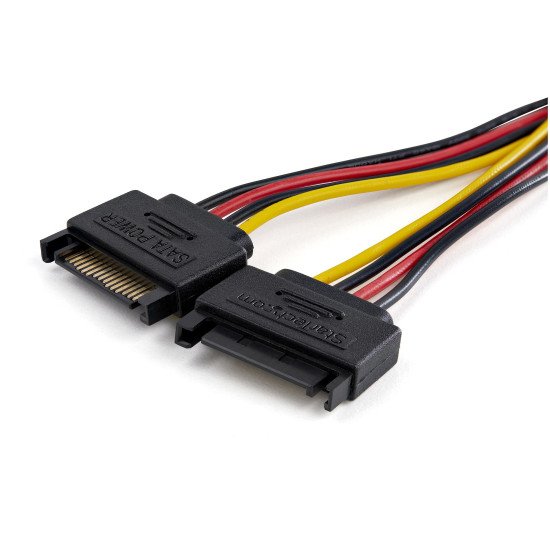 StarTech.com Répartiteur d'adaptateur alimentation SATA vers LP4 - Câble LP4 à 4 broches vers Y double périphérique SATA - Gaine PVC - Fil 18 AWG