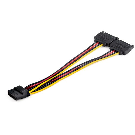 StarTech.com Répartiteur d'adaptateur alimentation SATA vers LP4 - Câble LP4 à 4 broches vers Y double périphérique SATA - Gaine PVC - Fil 18 AWG