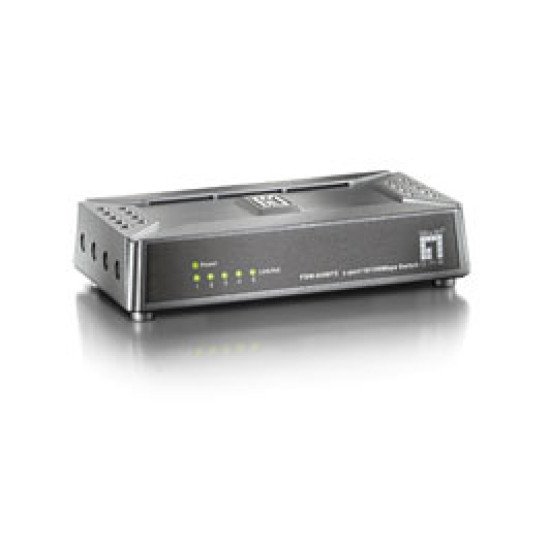 LevelOne FSW-0508TX commutateur réseau Non-géré Fast Ethernet (10/100) Noir, Gris