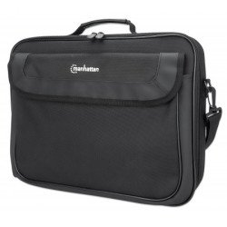 Manhattan Sacoche PC portable Cambridge 15,6", clamshell, noire, ÉCONOMIQUE, poche accessoires, compartiment documents, bandoulière amovible, équiv. Targus TAR300, garantie 3 ans