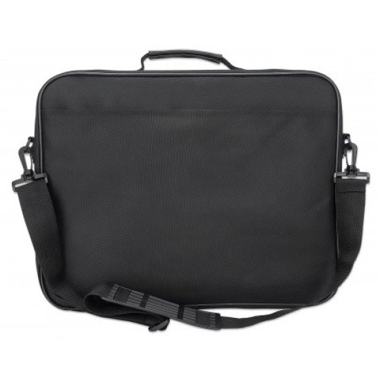 Manhattan Sacoche PC portable Cambridge 15,6", clamshell, noire, ÉCONOMIQUE, poche accessoires, compartiment documents, bandoulière amovible, équiv. Targus TAR300, garantie 3 ans